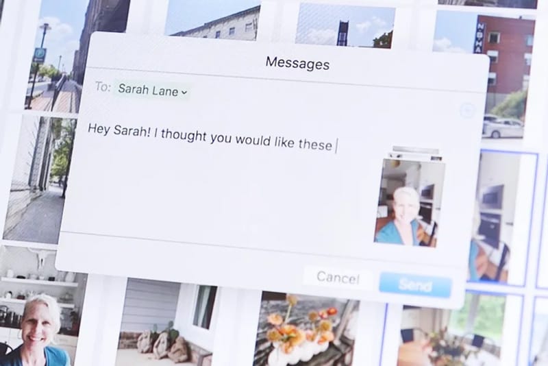 a sister receiving an old memory picture in her email
