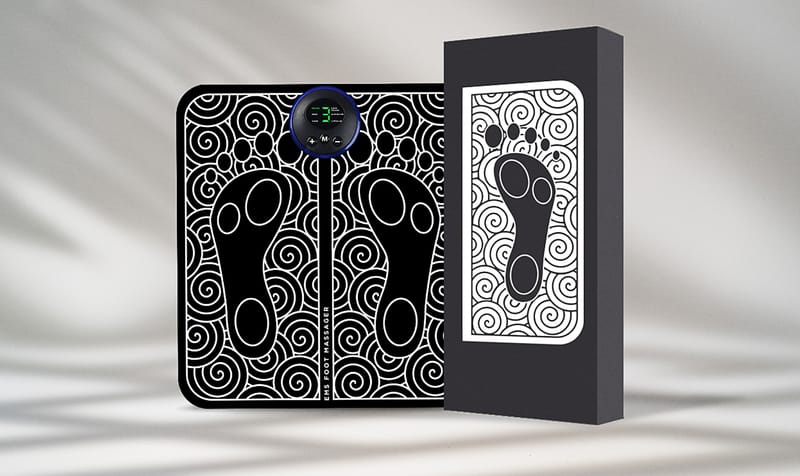 Packaging for TheraFoot Pro to relieve neuropathy, foot and leg pain, edema swelling