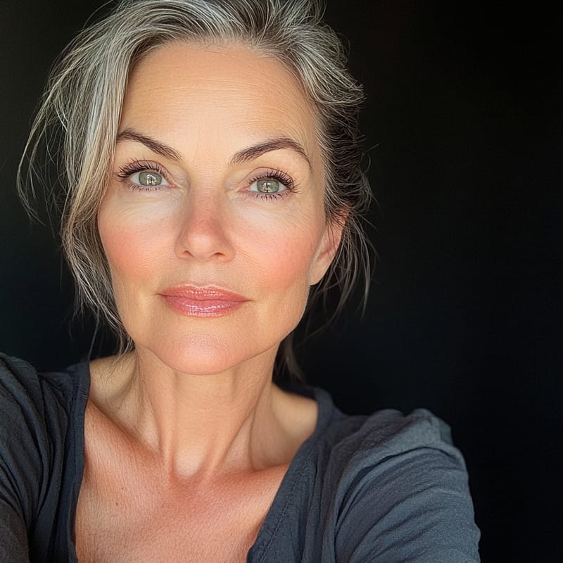 Woman with smooth skin after using Unity Eye Serum skin care
