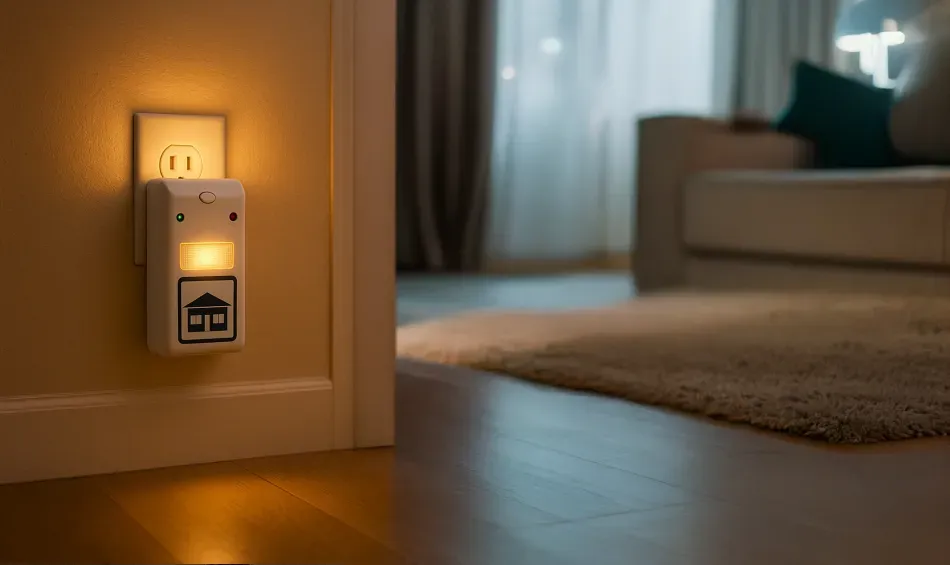 the riddex plug workin in the hallway showing that there is pest control near me