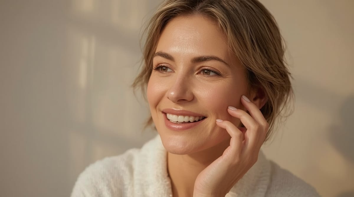 Woman enjoying her smooth skin without facial hair